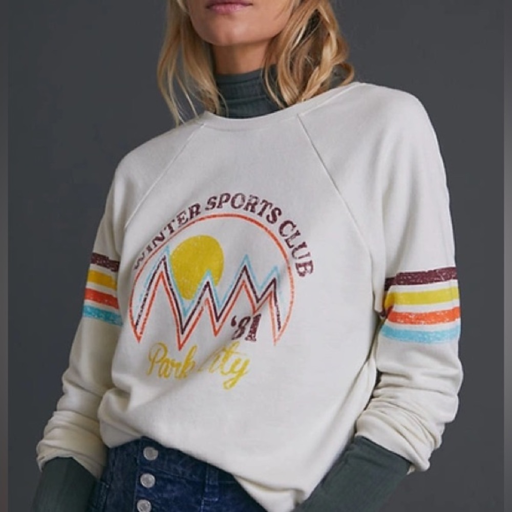 Anthropologie Winter Sports Club Crewneck Sweatshirt